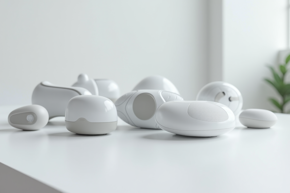 Collection d appareils de massage du dos sur une table blanche