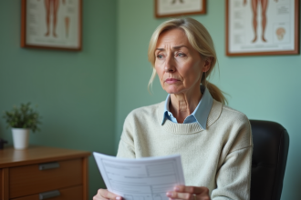 Femme d'âge moyen en consultation neurologique