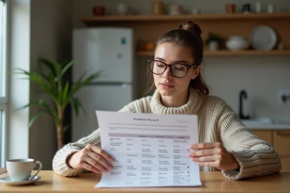 Jeune femme lisant un graphique de periode d incubation